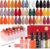 Lavender Violets 25 Pcs UV Gel Nail Polish Brilliant Red Earth color With Starter kit Blooming Gel,Base Coat,Glossy n Matte Top Coat Dotting Drawing Nail Brush Soak Off Manicure C406