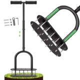 Lawn Aerator Automatic Dirt and Leaf Clean Design,Pre-Assembled 15 Iron Spikes Metal,Soil Lawn Aerating Tools for Yard Lawn and Garden
