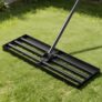 Lawn Leveling Rake 76cm – Adjustable 119-196cm Handle, 180 Rotating Head, Heavy-Duty Steel for Lawns, Golf & Driveways
