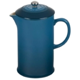 Le Creuset Stoneware Cafetière French Press with Stainless Steel Plunger, 1 Litre,Deep Teal With Voucher Selected Account Sold By Le Creuset