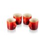 Le Creuset Stoneware Mugs, Set of 4, 350 Ml, Cerise