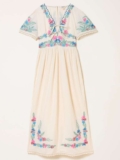 Lea Ivory Regular Embroidered Midi Dress – Regular Fit – Size 8-24