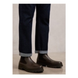 Leather Chelsea Boots in Dark Brown-Size 8 and 10