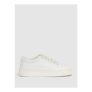 Leather Low-Top Platform Trainers in White