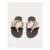Leather Snake Print Toe Post Mules