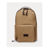 Leather-Trim Canvas Backpack