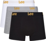 Lee Mens Boxers – Multipack Soft Touch Cotton Trunks With Elasticated Waistband Moisture Wicking Underwear Comfortable and Breathable Mens Underwear in Black/White And Grey S,M,L & XL