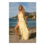 Lemon Ruffle Maxi Dress