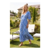 Lena EcoVero Dress ECOVERO Viscose White/Blue