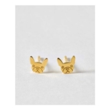 Lennie Bulldog Gold Plated Stud Earrings