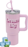 Lesser & Pavey Dream Big Drinks Stainless Steel Cup 700ml for Hot & Cold Drinks Durable Coffee Cups for Home & Office Comfortable & Easy-to-Hold Coffee Mugs for Beverages & Daily Use