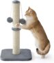 Lesure Cat Scratching Post Indoor – 30x30x57cm Tall Sisal Scratch Post with Hanging Toy Ball, Small Scratching Posts for Indoor Cats Kittens with Stable Base, Grey