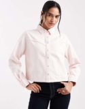 Levis Logan Boxy Denim Shacket in Pink 100% Cotton, sizes XS – L (further discount w/code for new customers)