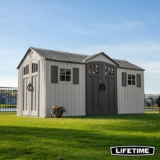 Lifetime 15ft x 8ft (4.5 x 2.5m) Dual Entry Outdoor Storage Shed – Model 60410 With Discount At Checkout