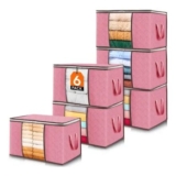 Lifewit Clothes Storage Bags – 6 Pack – Pink