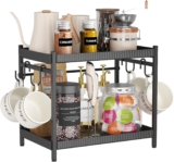 Lifewit Coffee Station Organizer, Mug Holder Countertop Bar, Spice Rack, Display Stand Shelf, Coffee Accessories Storage for Pantry Kitchen