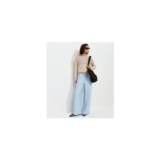 Light Blue Crinkle Wide Leg Trousers