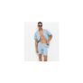 Light Blue Relaxed Waffle Drawstring Shorts