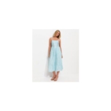 Light Blue Sparkly Floral Jacquard Midi Dress