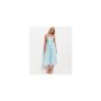 Light Blue Sparkly Floral Jacquard Midi Dress