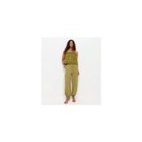 Light Khaki Cargo Style Cuffed Trousers