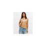 Light Mink Satin Lace Trim V-Neck Cami Top