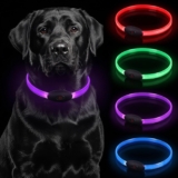 Light Up Dog Collar for The Dark, Dog Collar Light with USB Rechargeable, Led Dog Collar, Basic Collar, Adjustable Flashing Puppy Collars with Three Light Modes