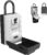 Light Up Key Lock Box, Portable LED Waterproof Metal 4 Digits Combination Lockbox, Outside Resettable Key Hider, Upgraded Large Security Password Boxes for Car House Office Apartment Keys