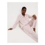 Lilac Flower Embroidered Striped Womens Matching Pyjamas Size 14