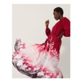 Lilian Floral Print Ombr Maxi Dress Red