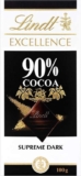 Lindt EXCELLENCE Dark 90% Cocoa Dark Chocolate Bar, 100 g (£2.66 S&S)