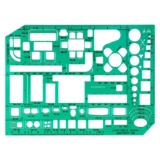 Linex Interior Design Stencil Template Furniture Layout Planner for Home Design, Transparent Green Drawing Template with Measurements