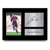 Lionel Messi Autograph A4 Photo Display