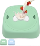 Liquid Slow Feeder Dog Bowls with Rotating Bone – Durable ABS Square Dog Licking Bowls for Liquid Treats, Interactive Dog Enrichment Toy, Apply for S/M/L Breeds (Mint Green)