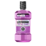 Listerine Total Care Intense Taste Classic Antibacterial Mouthwash (500ml), Fresh Mint Blast Flavour with 6-in-1 Benefits