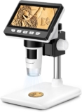 Listone 4.3 LCD Digital Microscope,1080P HD USB Microscope,50X-1000X Magnification,8 Adjustable LED Lights Coin Magnifier,PC View,Compatible with MacOS Windows