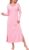 Litherday Nighties for Women Long Sleeved V Neck Lace Night Dress