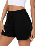 Litherday Womens Running Shorts Gym Cotton Sweat Jogging Sports Workout thletic Lounge Hiking High Waist with Pockets