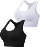 Litherday Womens Sports Bra High Impact Wirefree Seamless with Adjustable Straps Removable Padding for Yoga Running Gym Crop Tops