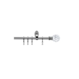 Little Black Book Stainless Steel Extendable PS Faceted Ball Curtain Pole