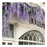 Living & Home, 12 Pieces Artificial Purple Wisteria Hanging Vines Free P&P