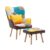 Living & Home Wingback Upholstered Armchair With Footrest & Cushion Free P&P