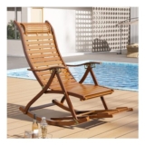 Living and Home Bamboo Foldable Rocking Recliner Chair