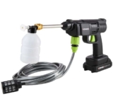Living and Home Black Electric Cordless Handheld Pressure Washer with 2 Batteries and 5m Hose Using Code