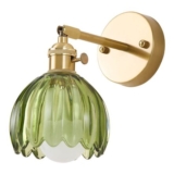 Living and Home Green and Gold 12 RGB LED Wall Sconce with Remote 2 Pack