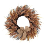 Living and Home LED Wreath with Golden Wheat Ears 50cm