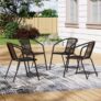 Living and Home Set of 4 Black Wicker Stackable Garden Chairs Weather-Resistant, PE Rattan w/code (£18.40 each delivered)