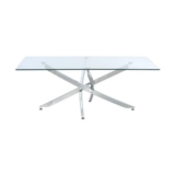 Livingandhome Clear Glass Top Coffee Table