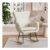 Livingandhome Comfy White Sherpa Rocking Chair with Armrests