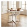 Livingandhome Industrial round Dining Table White Top